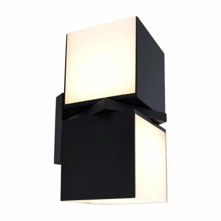 Applique murale d'extérieur Lutec CUBA LED Noir, 2 lumières