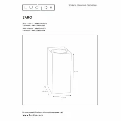 Applique murale d'extérieur Lucide ZARO Noir, 2 lumières