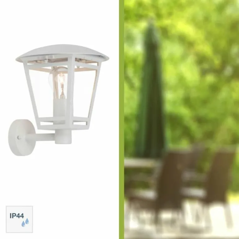 Applique murale d'extérieur Brilliant Riley Blanc, 1 lumière