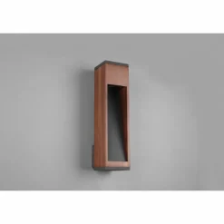 Applique murale d'extérieur Trio Canning Bois foncé, Nickel mat, 1 lumière