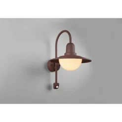 Applique murale d'extérieur Trio Norman Rouille, 1 lumière, Détecteur de mouvement