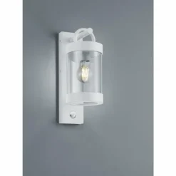 Applique murale d'extérieur Trio Sambesi Blanc, 1 lumière, Détecteur de mouvement