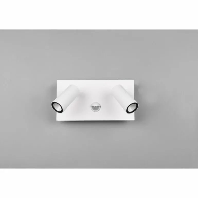 Applique murale d'extérieur Trio Tunga LED Blanc, 2 lumières, Détecteur de mouvement