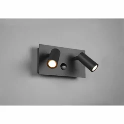 Applique murale d'extérieur Trio Tunga LED Anthracite, 2 lumières, Détecteur de mouvement