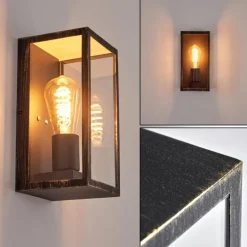 Applique murale d'extérieur Hamra Noir doré, 1 lumière