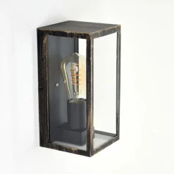 Applique murale d'extérieur Hamra Noir doré, 1 lumière