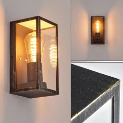 Applique murale d'extérieur Hakkas Noir doré, 1 lumière