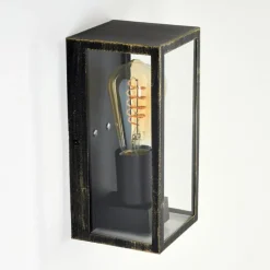 Applique murale d'extérieur Hakkas Noir doré, 1 lumière