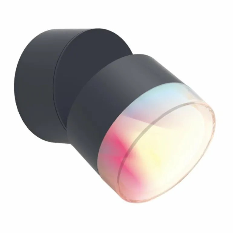 Applique murale d'extérieur Lutec DROPSI LED Anthracite, 1 lumière, Changeur de couleurs