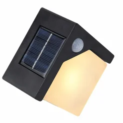 Applique murale d'extérieur Globo Solar LED Noir, 8 lumières, Détecteur de mouvement