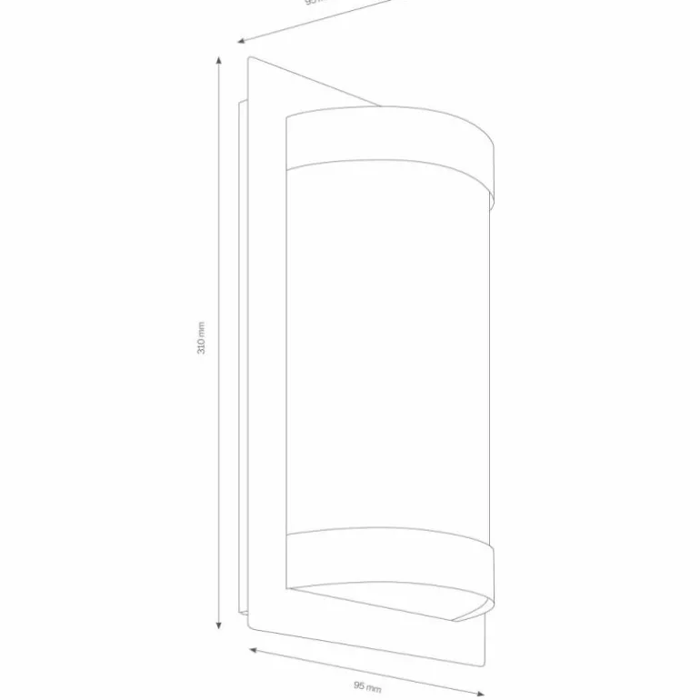 Applique murale d'extérieur LCD 060LED Acier inoxydable, 1 lumière