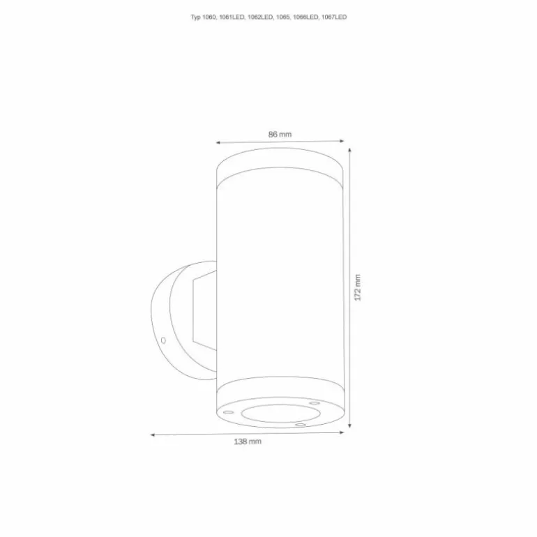 Applique murale d'extérieur LCD 1065 Argenté, 2 lumières