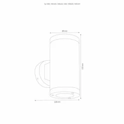 Applique murale d'extérieur LCD 1067LED Argenté, 2 lumières