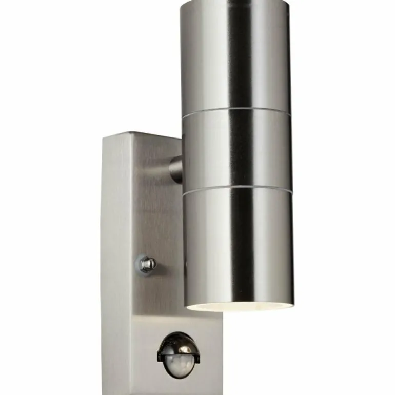 Applique murale d'extérieur Brillliant Hanni Argenté, 2 lumières, Détecteur de mouvement