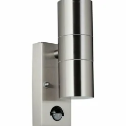 Applique murale d'extérieur Brillliant Hanni Argenté, 2 lumières, Détecteur de mouvement