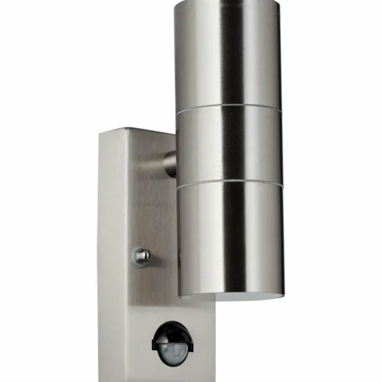 Applique murale d'extérieur Brillliant Hanni Argenté, 2 lumières, Détecteur de mouvement