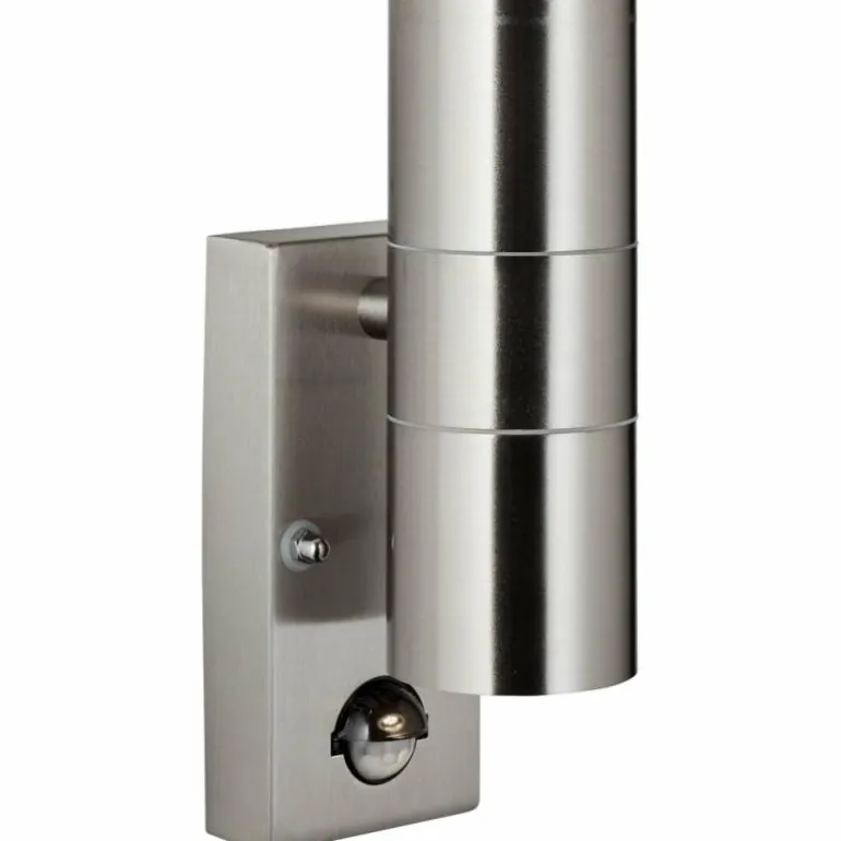 Applique murale d'extérieur Brillliant Hanni Argenté, 2 lumières, Détecteur de mouvement