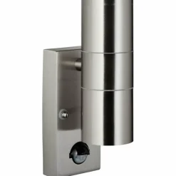 Applique murale d'extérieur Brillliant Hanni Argenté, 2 lumières, Détecteur de mouvement