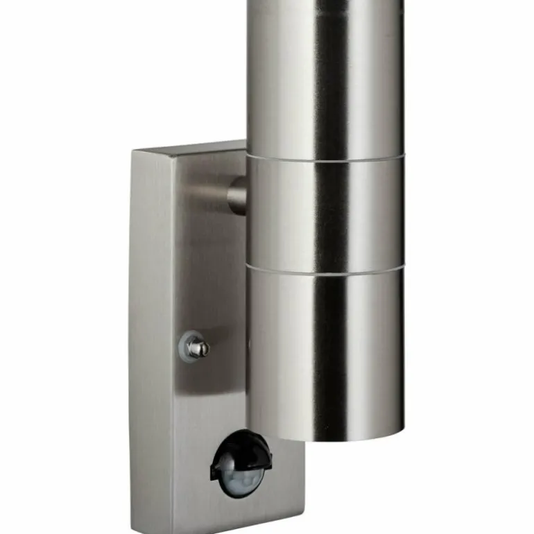 Applique murale d'extérieur Brillliant Hanni Argenté, 2 lumières, Détecteur de mouvement