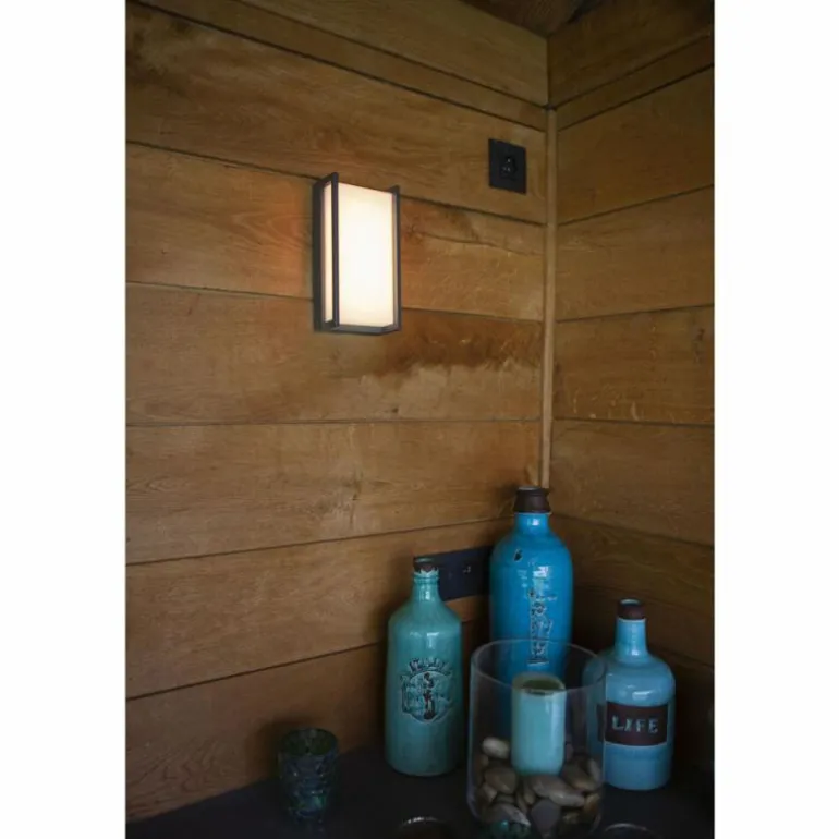 Applique murale d'extérieur Lutec Qubo LED Anthracite, 1 lumière, Changeur de couleurs