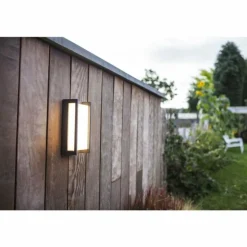 Applique murale d'extérieur Lutec Qubo LED Anthracite, 1 lumière, Changeur de couleurs