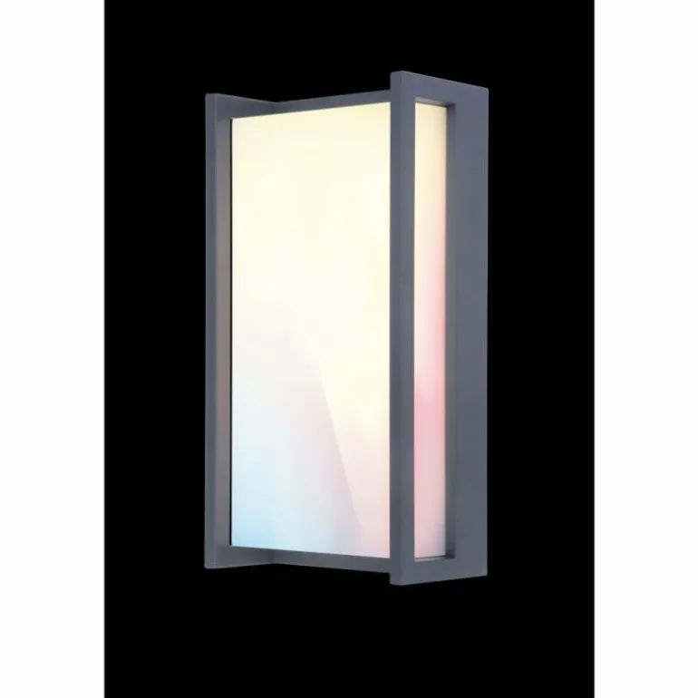 Applique murale d'extérieur Lutec Qubo LED Anthracite, 1 lumière, Changeur de couleurs