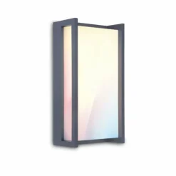 Applique murale d'extérieur Lutec Qubo LED Anthracite, 1 lumière, Changeur de couleurs