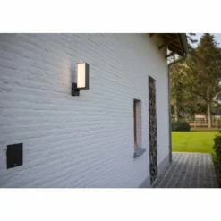Applique murale d'extérieur Lutec CUBA LED Anthracite, 1 lumière, Détecteur de mouvement