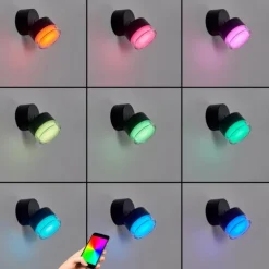 Applique murale d'extérieur Papagayos LED Anthracite, 1 lumière, Changeur de couleurs