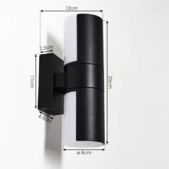 Applique murale d'extérieur Baulund LED Noir, 1 lumière