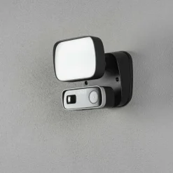 Applique murale d'extérieur Konstsmide Camera-Smart-Light LED Noir, 1 lumière, Détecteur de mouvement