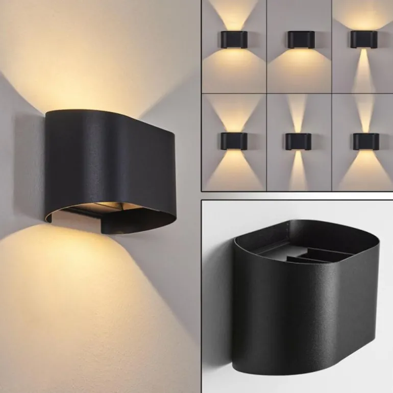 Applique murale d'extérieur Everton LED Noir, 2 lumières