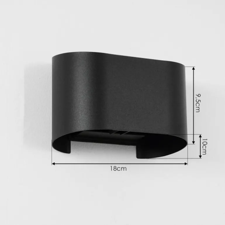 Applique murale d'extérieur Everton LED Noir, 2 lumières