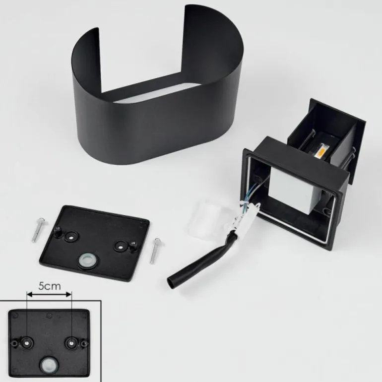 Applique murale d'extérieur Everton LED Noir, 2 lumières