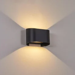 Applique murale d'extérieur Everton LED Noir, 2 lumières