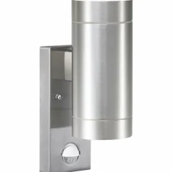 Applique murale d'extérieur Nordlux TIN Argenté, 2 lumières, Détecteur de mouvement