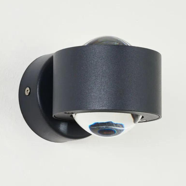 Applique murale d'extérieur Andersro LED Noir, 2 lumières