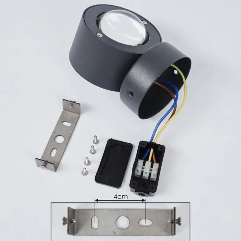 Applique murale d'extérieur Andersro LED Noir, 2 lumières