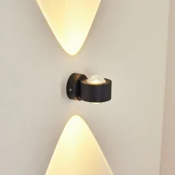 Applique murale d'extérieur Andersro LED Noir, 2 lumières