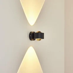 Applique murale d'extérieur Andersro LED Noir, 2 lumières