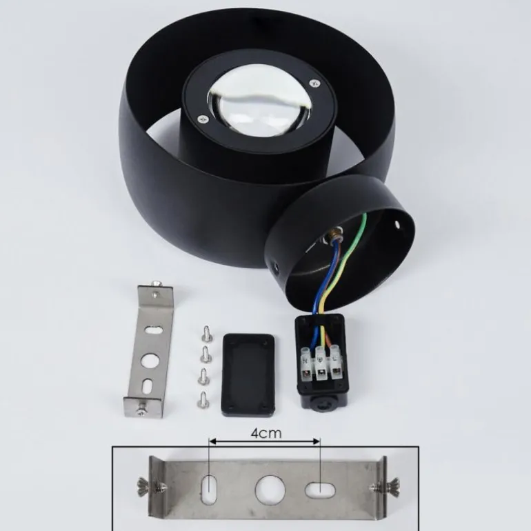 Applique murale d'extérieur Andersro LED Noir, 2 lumières