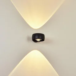 Applique murale d'extérieur Andersro LED Noir, 2 lumières