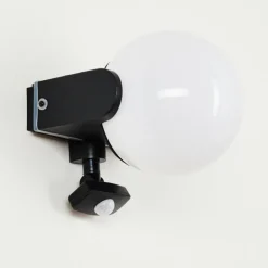 Applique murale d'extérieur Kalfhaga Noir, Blanc, 1 lumière, Détecteur de mouvement