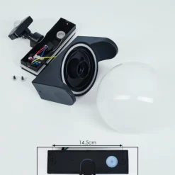 Applique murale d'extérieur Kalfhaga Noir, Blanc, 1 lumière, Détecteur de mouvement