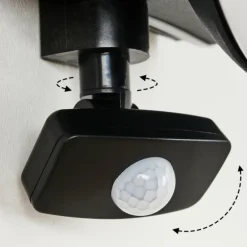 Applique murale d'extérieur Kalfhaga Noir, Blanc, 1 lumière, Détecteur de mouvement