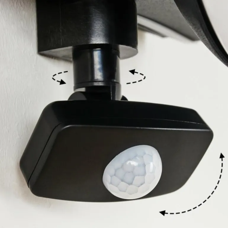 Applique murale d'extérieur Kalfhaga Noir, Blanc, 1 lumière, Détecteur de mouvement