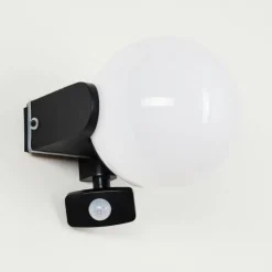 Applique murale d'extérieur Kalfhaga Noir, Blanc, 1 lumière, Détecteur de mouvement