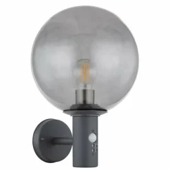 Applique murale d'extérieur Globo HEDWIG Anthracite, 1 lumière, Détecteur de mouvement