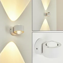 Applique murale d'extérieur Andersro LED Blanc, 2 lumières