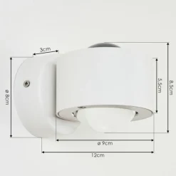 Applique murale d'extérieur Andersro LED Blanc, 2 lumières